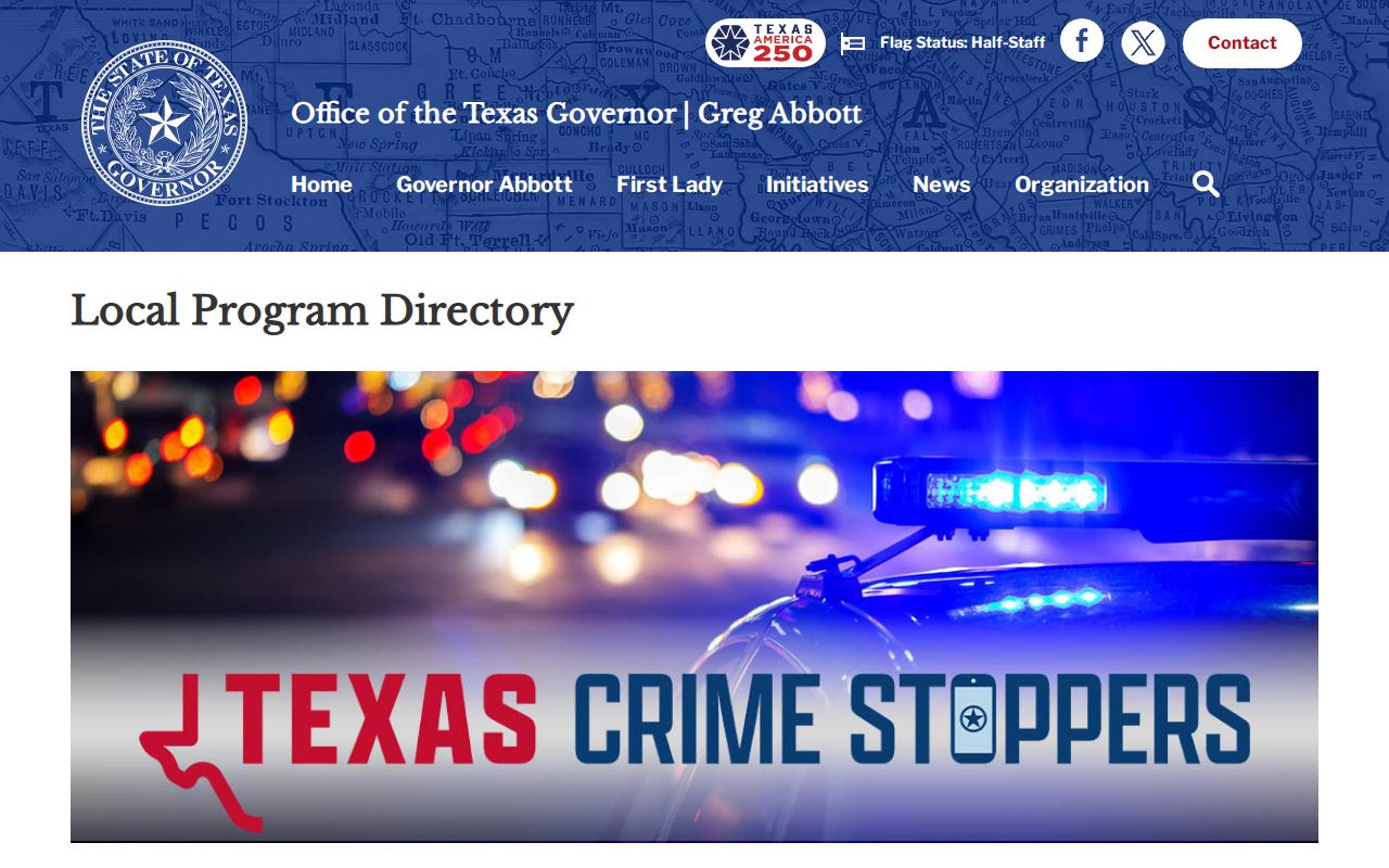 Texas Crime Stoppers local program directory